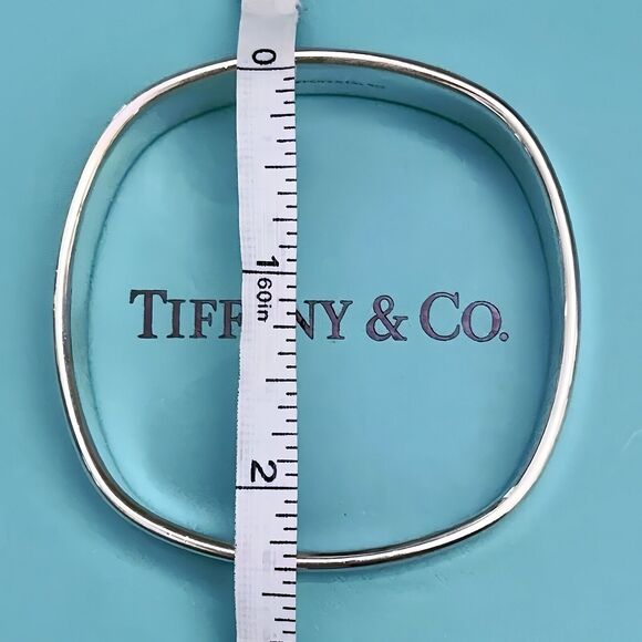 Tiffany & Co. Sterling Silver 1837 Narrow Square Cushion Bangle Bracelet - Picture 6 of 6